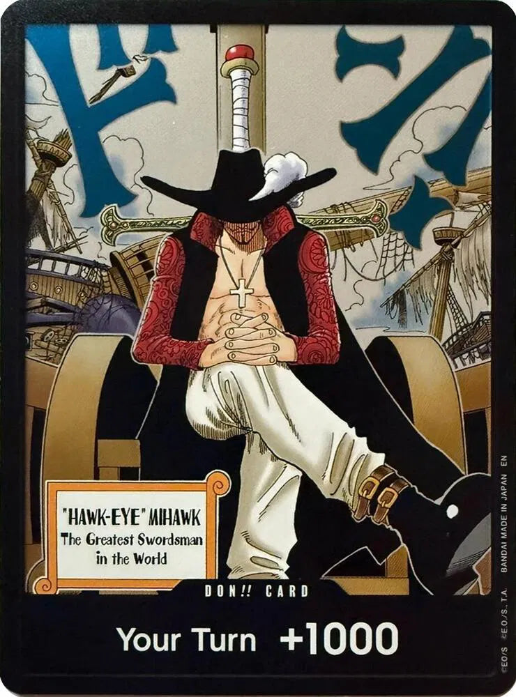 DON!! Card (Dracule Mihawk) · Foil (The Azure Sea's Seven)