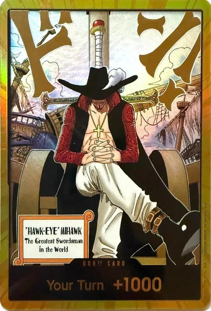DON!! Card (Dracule Mihawk) (Gold) (The Azure Sea's Seven) (JP)