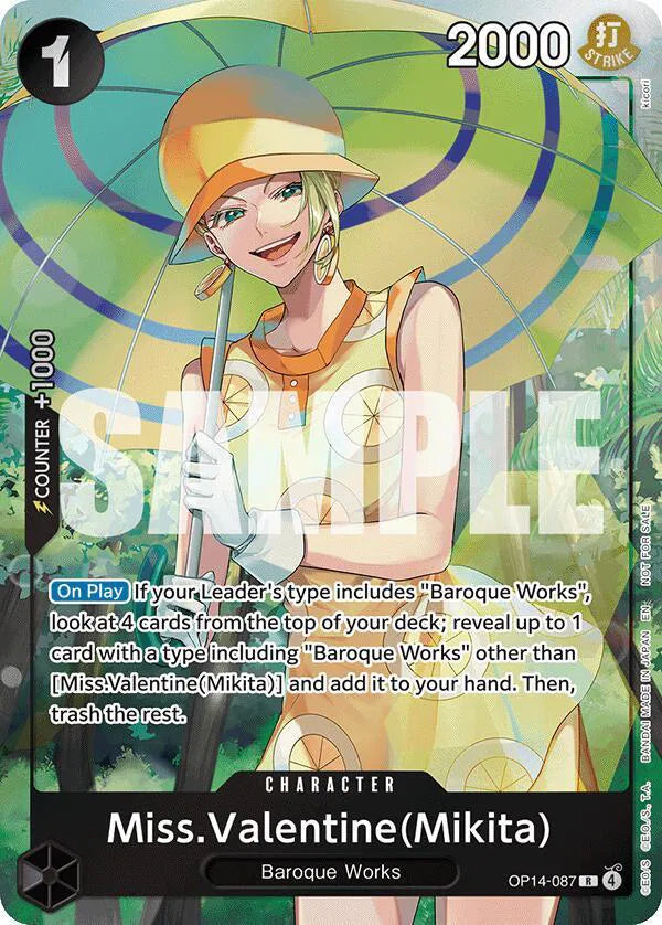 Miss.Valentine(Mikita) (Dash Pack) OP14-087 · Foil (The Azure Sea's Seven)