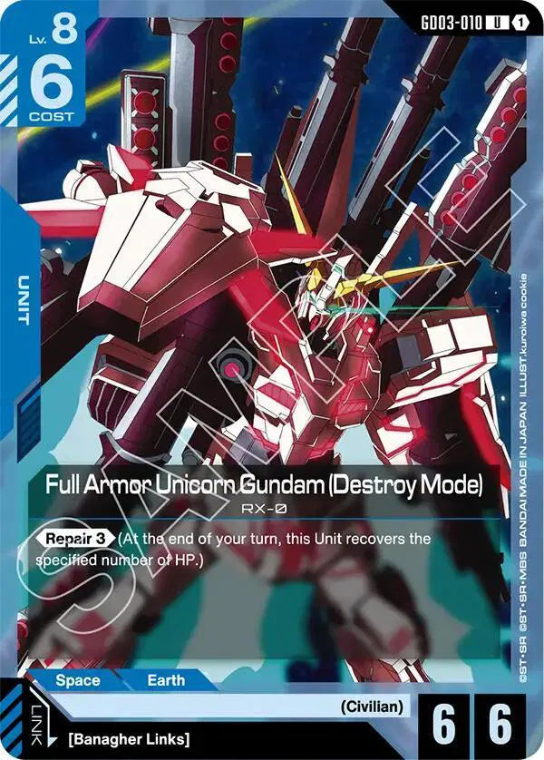 Full Armor Unicorn Gundam (Destroy Mode) GD03-010 (Steel Requiem)