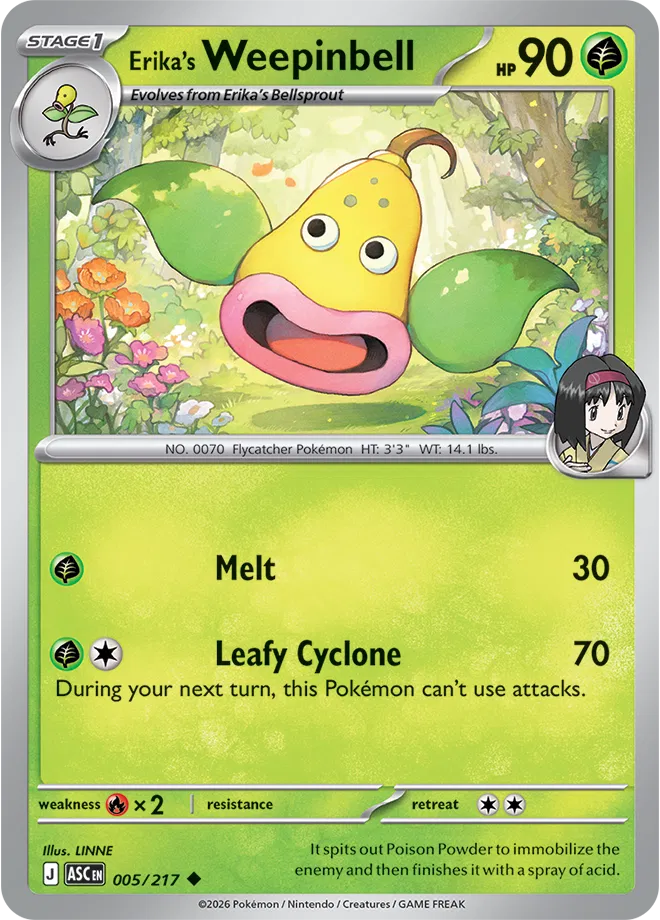Erika's Weepinbell 005/217 · Normal (Ascended Heroes)