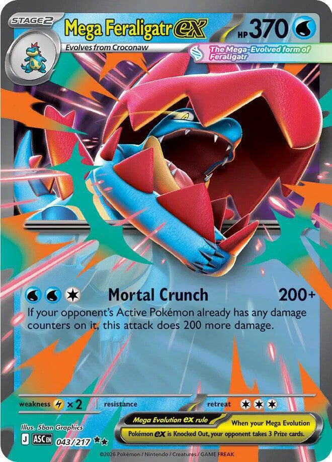 Mega Feraligatr ex 043/217 · Holofoil (Ascended Heroes)
