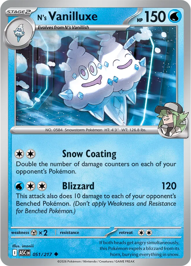 N's Vanilluxe 051/217 (Ascended Heroes)