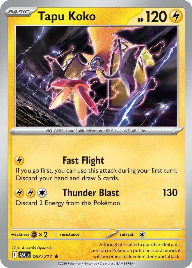Tapu Koko 067/217 - Ascended Heroes - Holofoil
