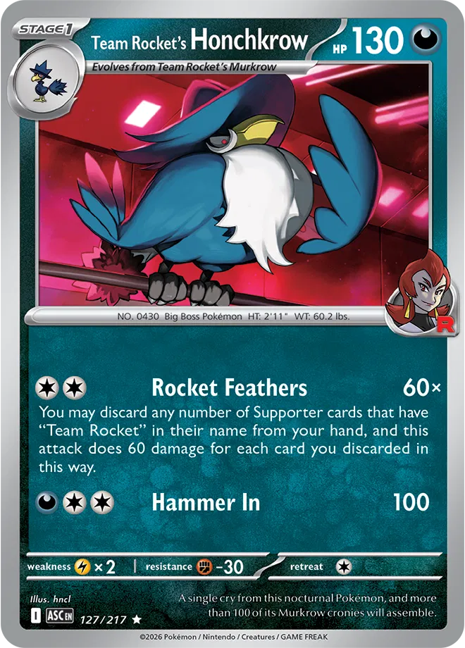 Team Rocket's Honchkrow 127/217 · Holofoil (Ascended Heroes)