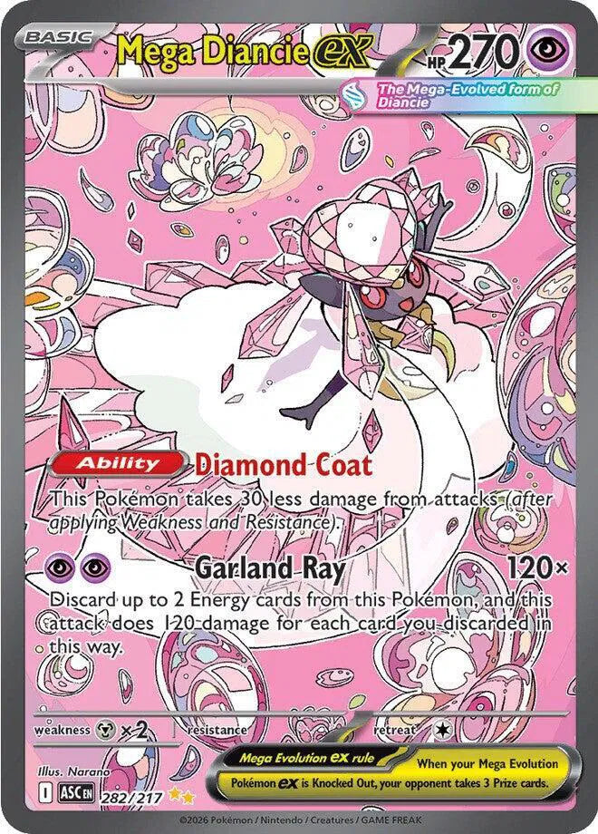 Mega Diancie ex Ascended Heroes Special Illustration Rare 282/217