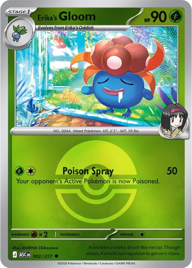 Erika's Gloom (Poke Ball) 002/217 · Reverse Holofoil (Ascended Heroes)