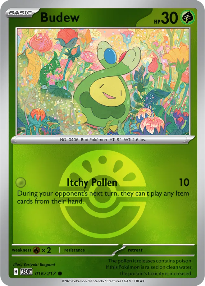 Budew (Friend Ball) 016/217 · Reverse Holofoil (Ascended Heroes)