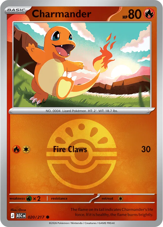 Charmander (Friend Ball) 020/217 · Reverse Holofoil (Ascended Heroes)