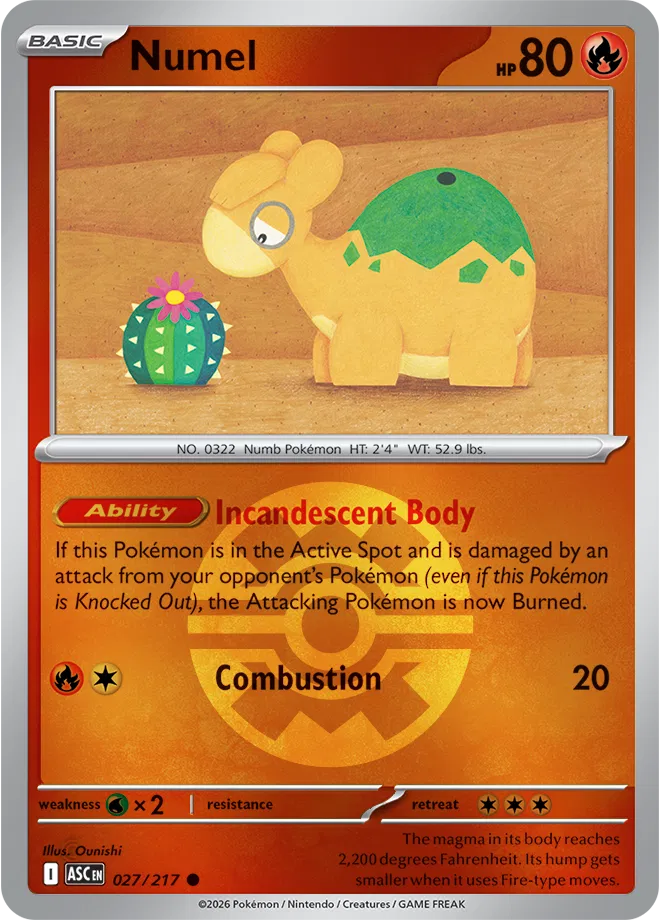 Numel (Quick Ball) 027/217 · Reverse Holofoil (Ascended Heroes)