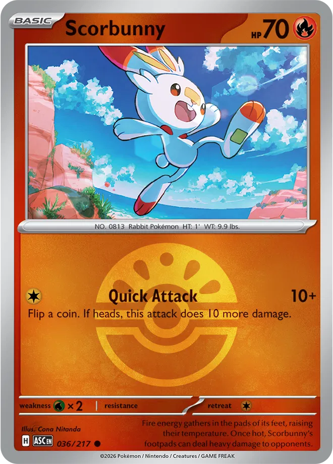 Scorbunny (Friend Ball) Ascended Heroes Common 036/217