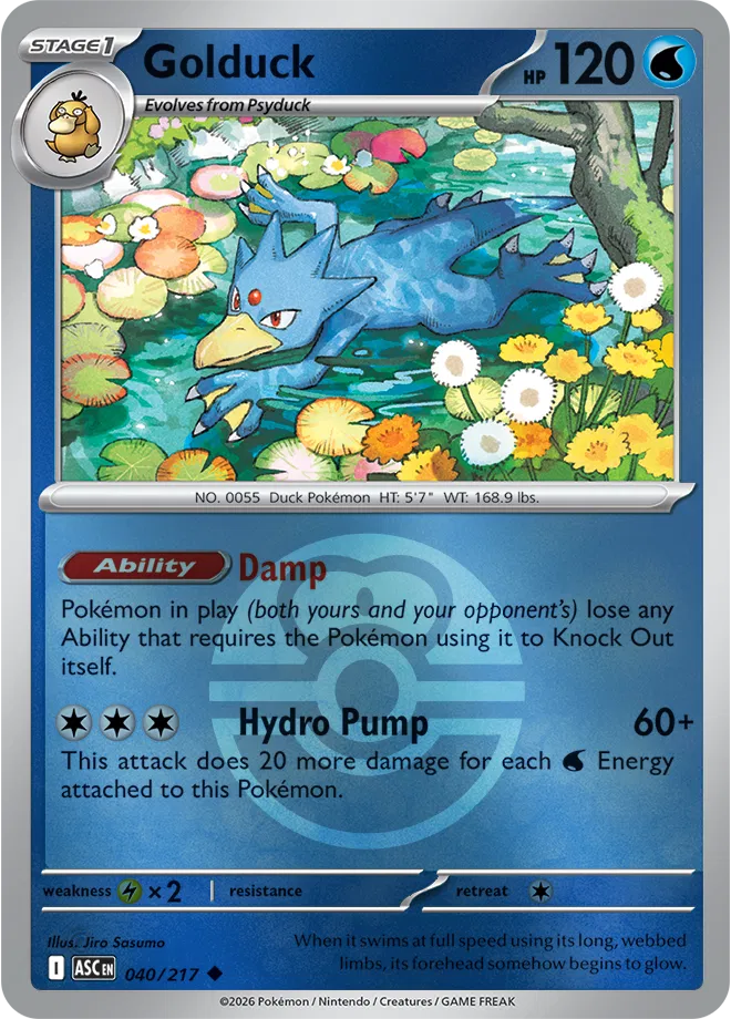 Golduck (Love Ball) 040/217 · Reverse Holofoil (Ascended Heroes)