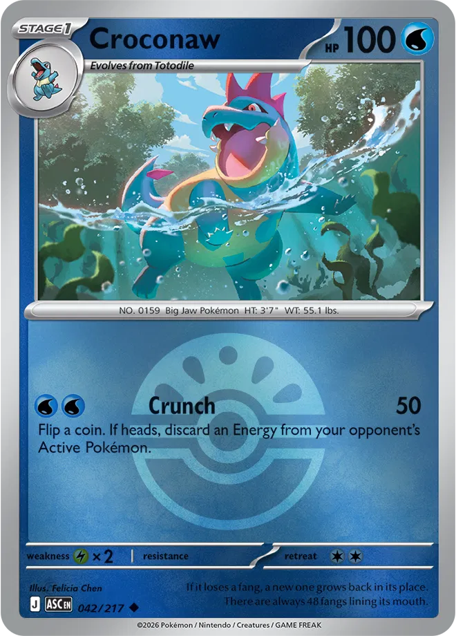 Croconaw (Friend Ball) 042/217 · Reverse Holofoil (Ascended Heroes)