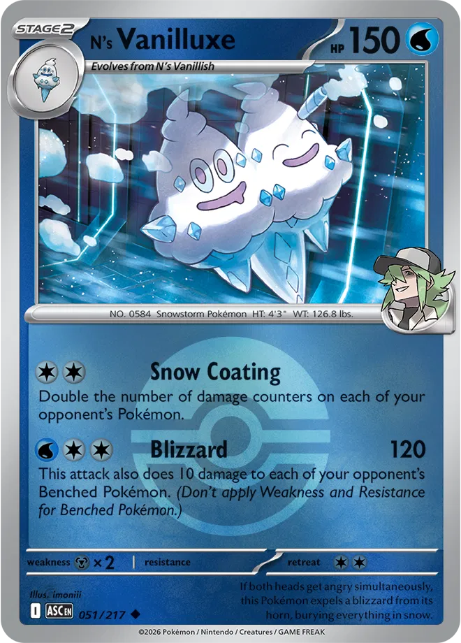 N's Vanilluxe (Poke Ball) 051/217 (Ascended Heroes)