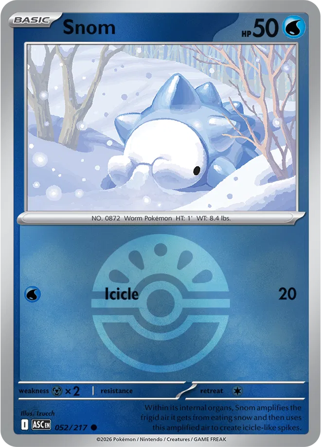 Snom (Friend Ball) 052/217 · Reverse Holofoil (Ascended Heroes)