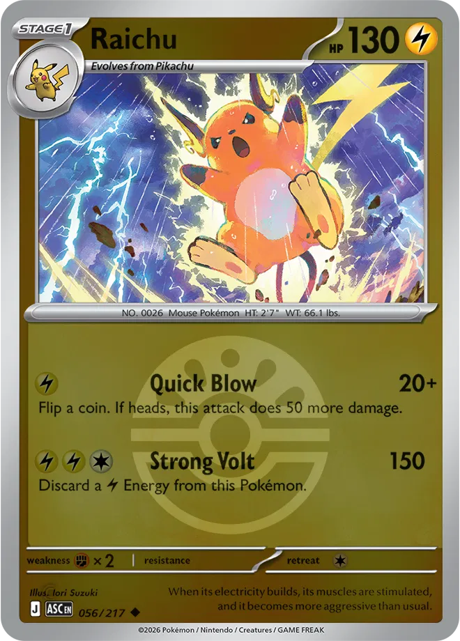 Raichu (Friend Ball) 056/217 (Ascended Heroes)
