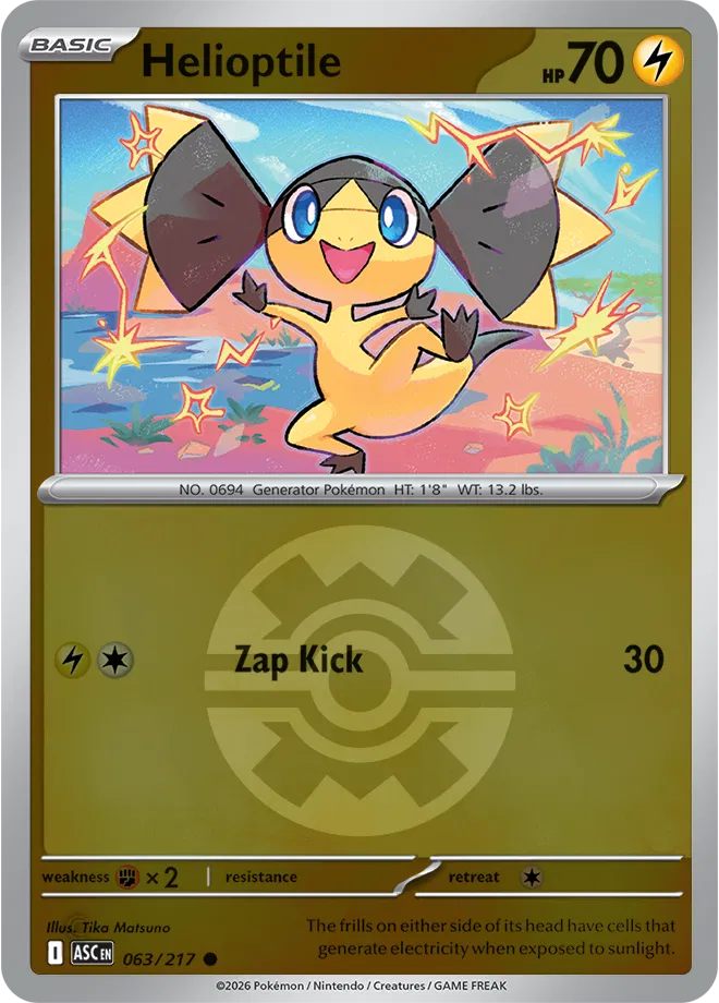 Helioptile (Quick Ball) 063/217 · Reverse Holofoil (Ascended Heroes)