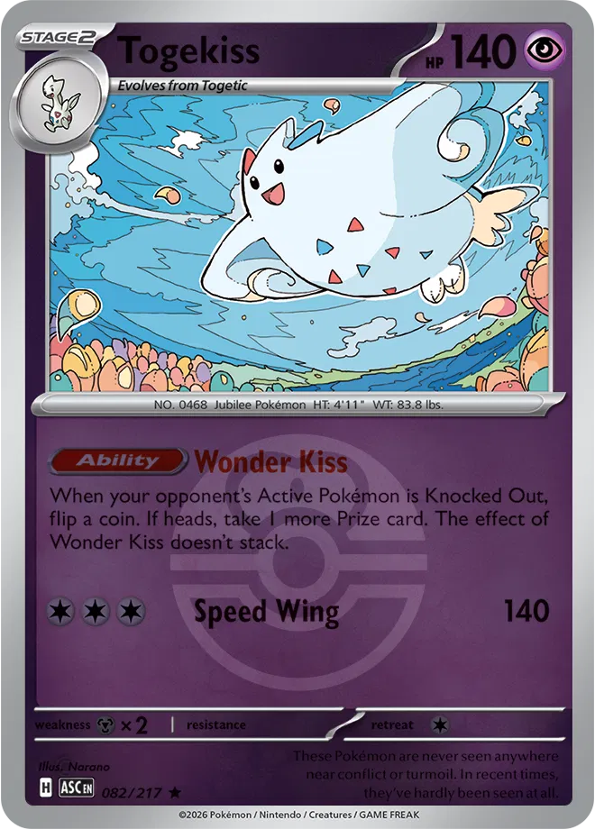 Togekiss (Love Ball) 082/217 · Reverse Holofoil (Ascended Heroes)
