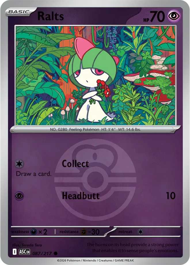 Ralts (Love Ball) 087/217 · Reverse Holofoil (Ascended Heroes)