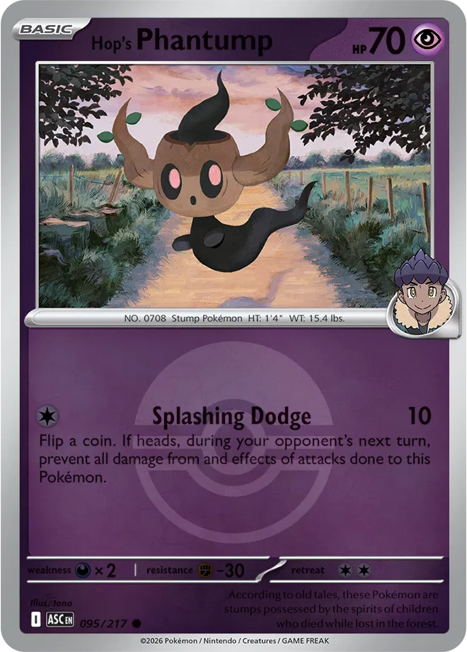 Hop's Phantump (Poke Ball) 095/217 · Reverse Holofoil (Ascended Heroes)