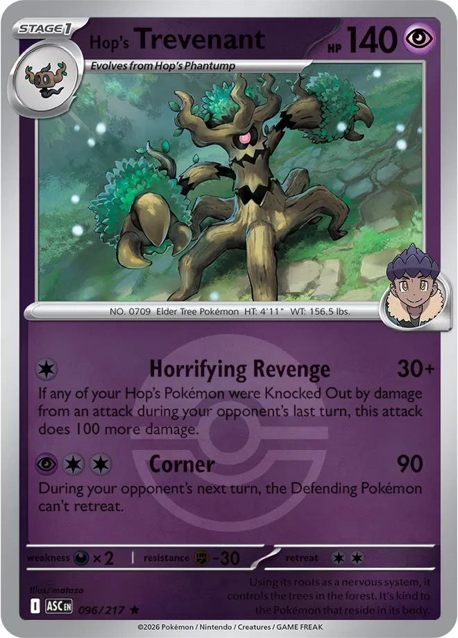 Hop's Trevenant (Poke Ball) 096/217 · Reverse Holofoil (Ascended Heroes)