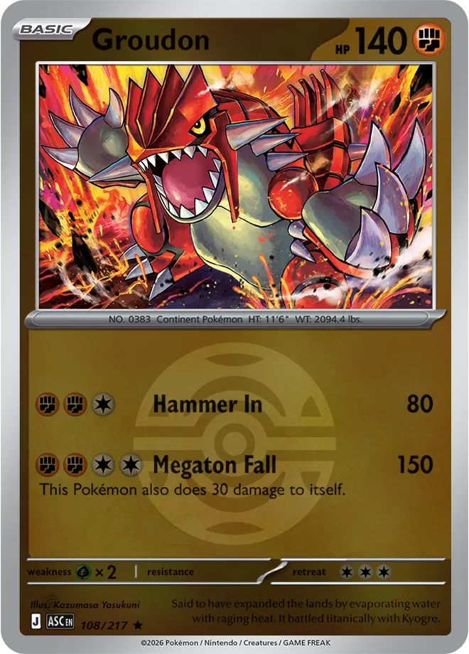 Groudon (Dusk Ball) 108/217 · Reverse Holofoil (Ascended Heroes)
