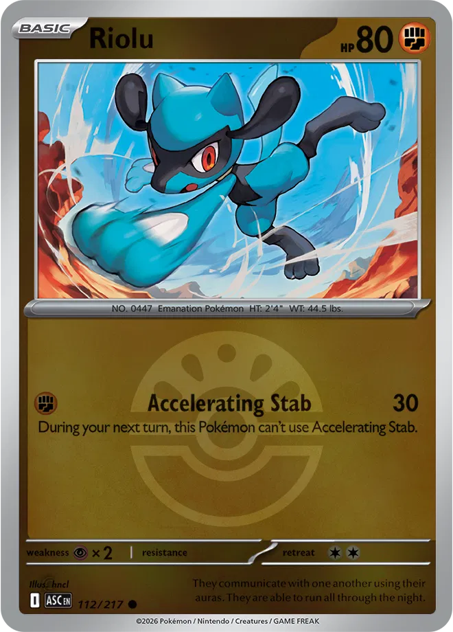 Riolu (Friend Ball) 112/217 · Reverse Holofoil (Ascended Heroes)