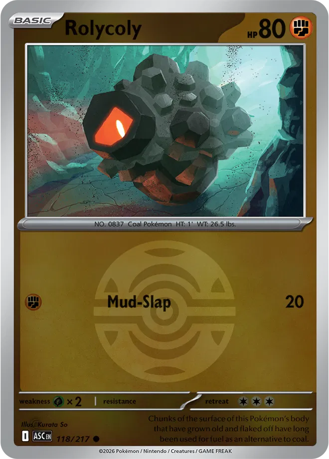 Rolycoly (Dusk Ball) 118/217 · Reverse Holofoil (Ascended Heroes)