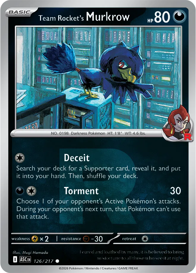 Team Rocket's Murkrow (Team Rocket) 126/217 · Reverse Holofoil (Ascended Heroes)