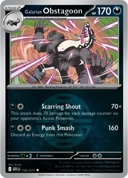 Galarian Obstagoon (Dusk Ball) 132/217 · Reverse Holofoil (Ascended Heroes)