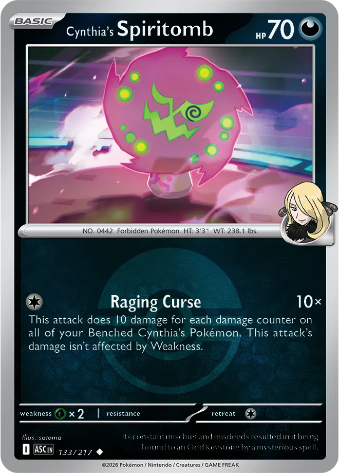 Cynthia's Spiritomb - 133/217 (Poke Ball) · Reverse Holofoil (Ascended Heroes)
