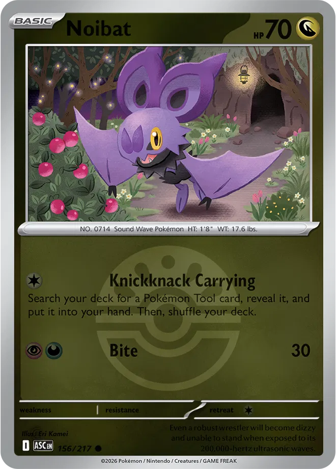 Noibat (Friend Ball) 156/217 · Reverse Holofoil (Ascended Heroes)
