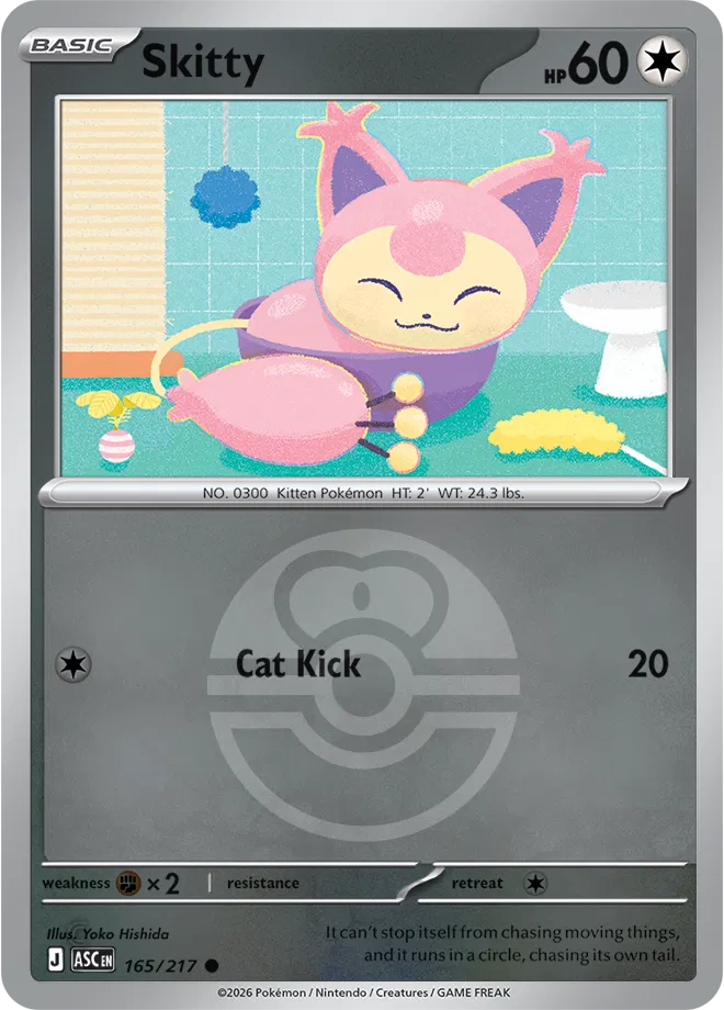 Skitty (Love Ball) 165/217 · Reverse Holofoil (Ascended Heroes)