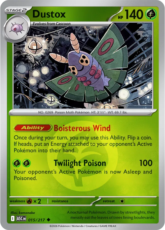 Dustox (Energy Symbol Pattern) 015/217 · Reverse Holofoil (Ascended Heroes)
