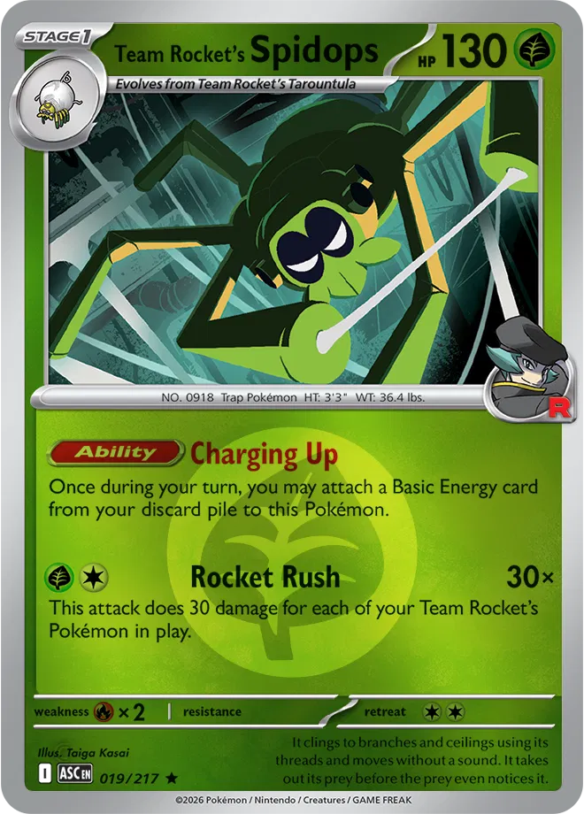 Team Rocket's Spidops (Energy Symbol Pattern) 019/217 · Reverse Holofoil (Ascended Heroes)