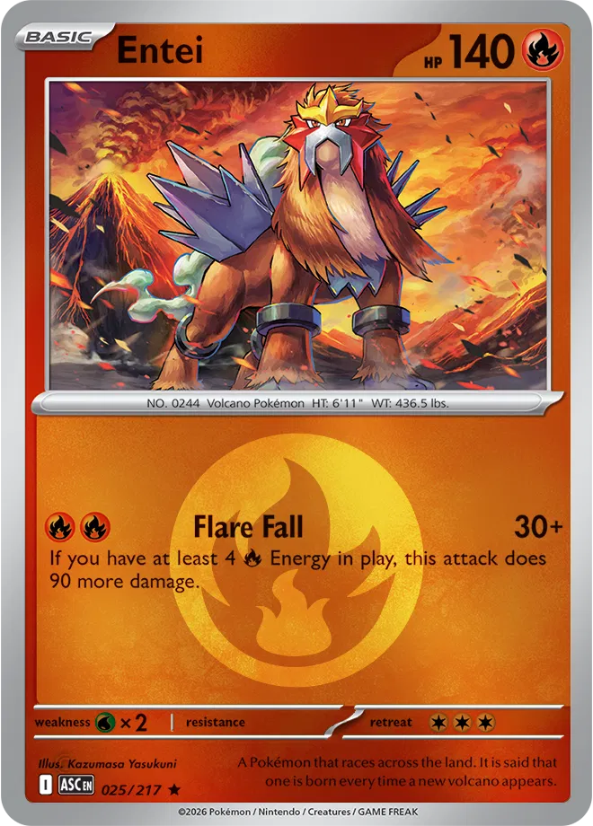 Entei (Energy Symbol Pattern) 025/217 · Reverse Holofoil (Ascended Heroes)