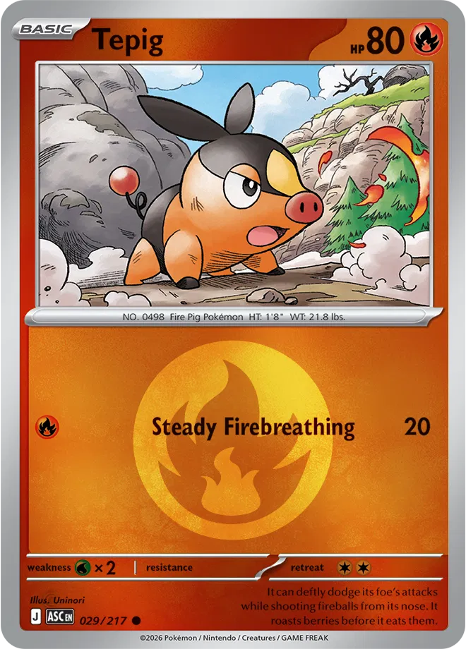 Tepig (Energy Symbol Pattern) 029/217 · Reverse Holofoil (Ascended Heroes)