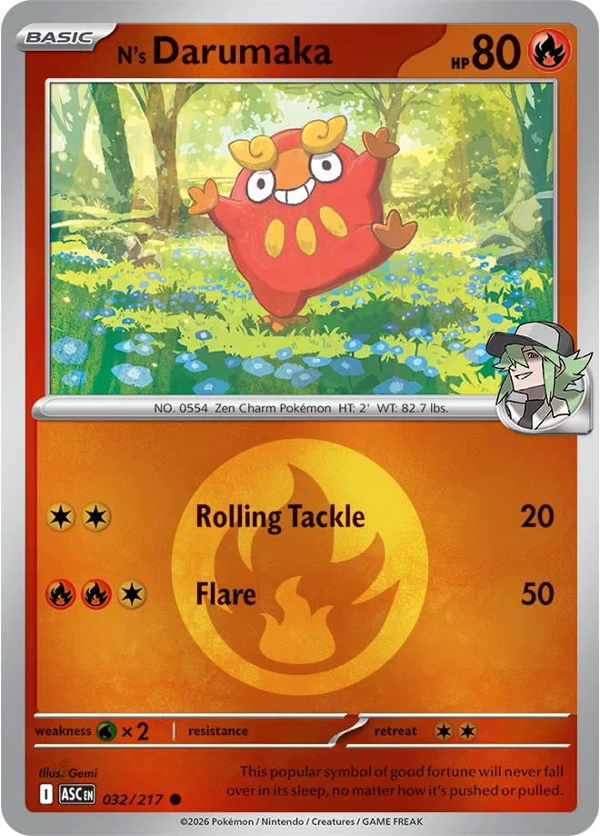 N's Darumaka (Energy Symbol Pattern) 032/217 · Reverse Holofoil (Ascended Heroes)