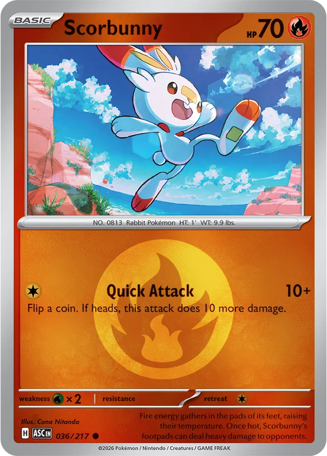 Scorbunny - 036/217 (Energy Symbol Pattern) - ME: Ascended Heroes (ASC)