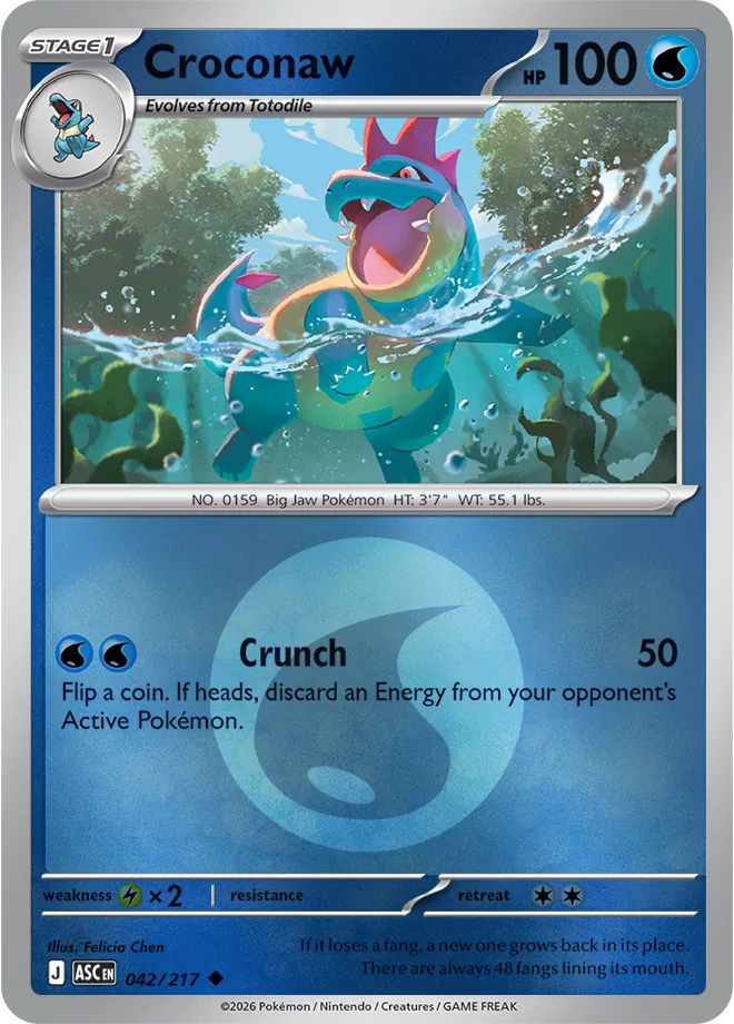 Croconaw (Energy Symbol Pattern) 042/217 · Reverse Holofoil (Ascended Heroes)
