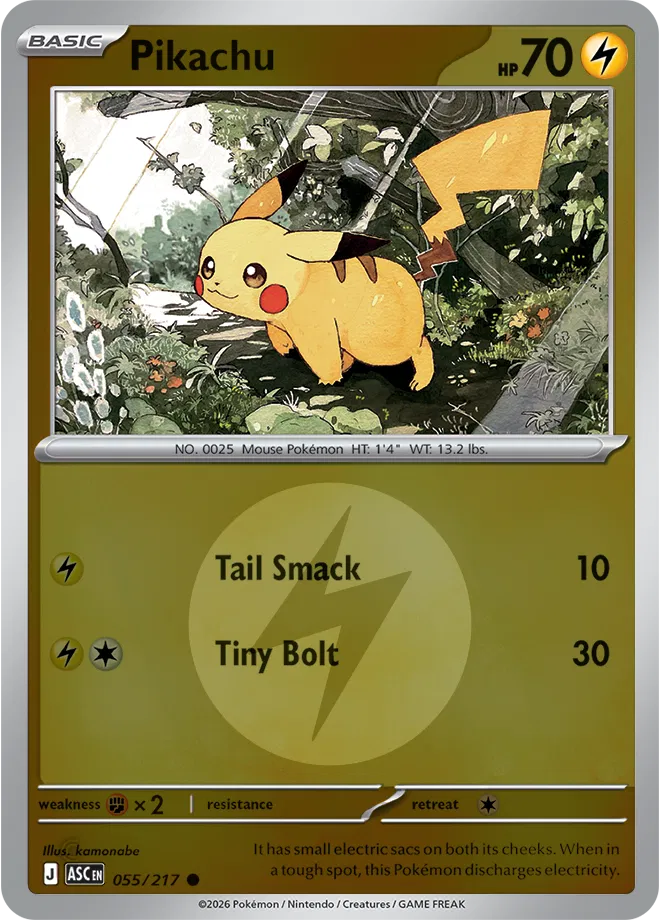 Pikachu (Energy Symbol Pattern) 055/217 · Reverse Holofoil (Ascended Heroes)