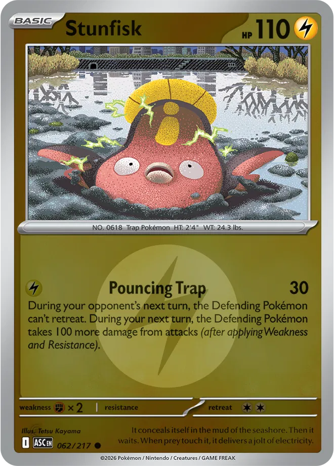 Stunfisk (Energy Symbol Pattern) 062/217 · Reverse Holofoil (Ascended Heroes)
