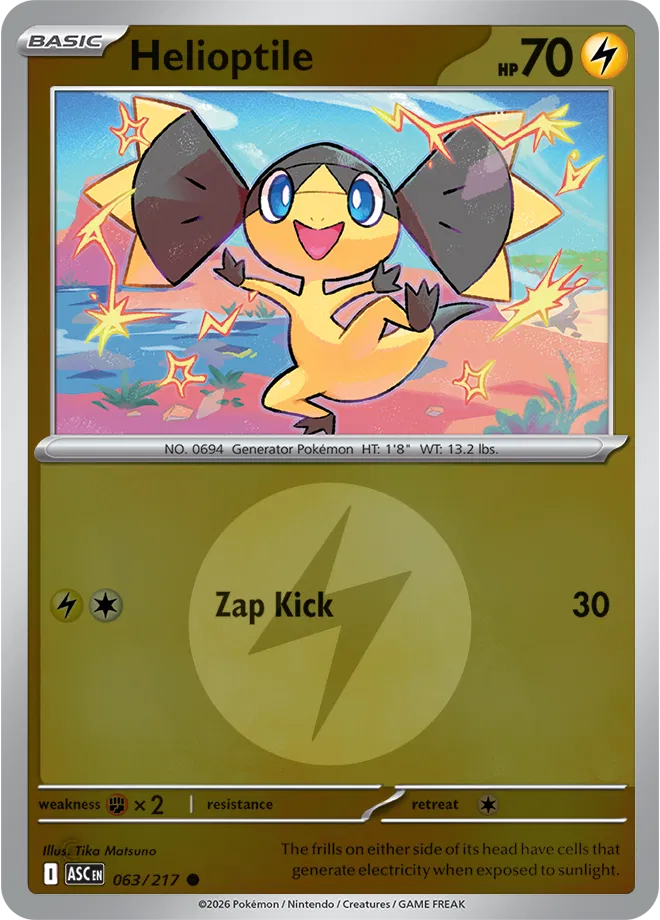 Helioptile (Energy Symbol Pattern) 063/217 · Reverse Holofoil (Ascended Heroes)