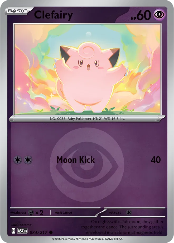 Clefairy (Energy Symbol Pattern) 074/217 · Reverse Holofoil (Ascended Heroes)