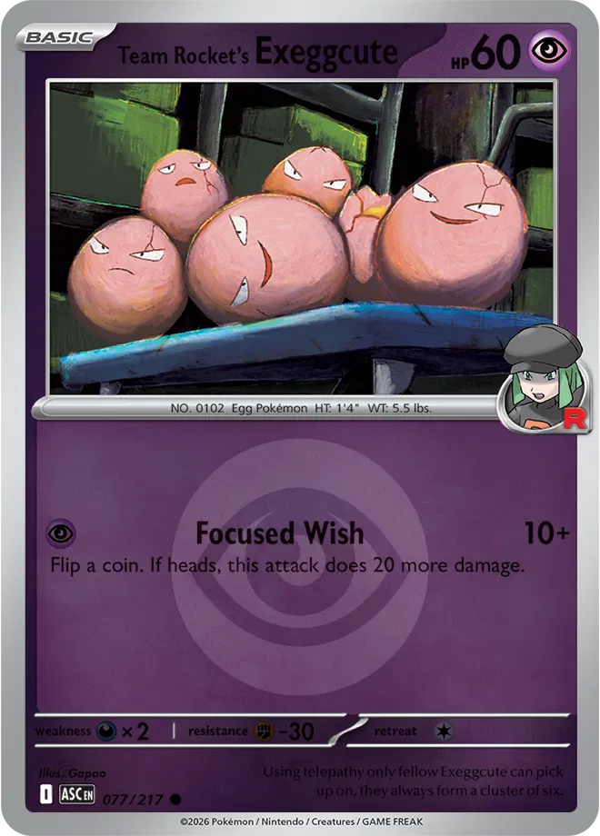 Team Rocket's exeggcute (Energy Symbol Pattern) 077/217 (Ascended Heroes)