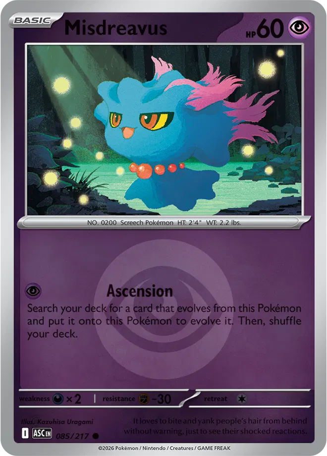 Misdreavus (Energy Symbol Pattern) 085/217 · Reverse Holofoil (Ascended Heroes)