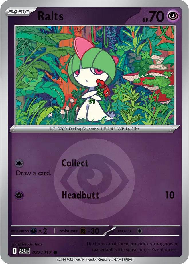 Ralts (Energy Symbol Pattern) 087/217 · Reverse Holofoil (Ascended Heroes)