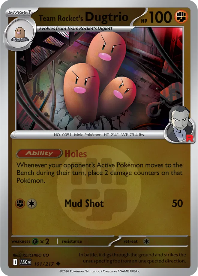 Team Rocket's Dugtrio (Energy Symbol Pattern) 101/217 · Reverse Holofoil (Ascended Heroes)