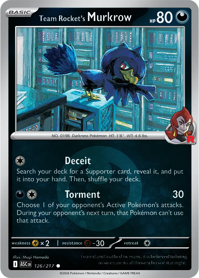 Team Rocket's Murkrow (Energy Symbol Pattern) 126/217 · Reverse Holofoil (Ascended Heroes)