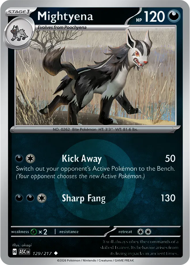 Mightyena (Energy Symbol Pattern) 129/217 · Reverse Holofoil (Ascended Heroes)
